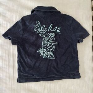 Kith Kids Novelty Terry Camp Shirt and Shorts Set, Size Large 10/12